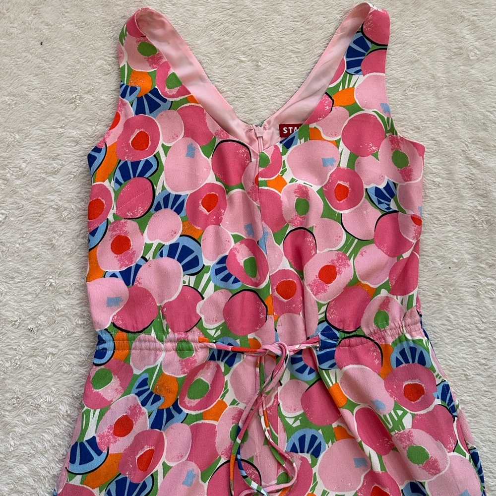 STAUD abstract peach blosson jumpsuit - Picture 3 of 10